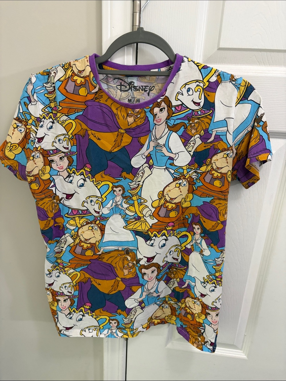 Disney Belle All-Over Print Short Sleeve Tee - Purple, Blue & Yellow